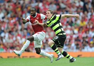 Johan Djourou (Arsenal) Morten Rasmussen (Celtic). Arsenal 3:2 Celtic. Emirates Cup Johan Djourou (Arsenal) Morten Rasmussen (Celtic). Arsenal 3:2 Celtic. Emirates Cup
