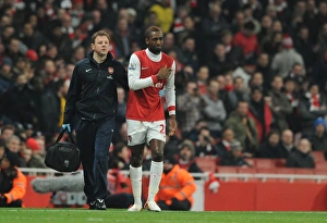 Johan Djourou with Arsenal physio Colin Lewin. Arsenal 2:1 Everton Johan Djourou with Arsenal physio Colin Lewin. Arsenal 2:1 Everton