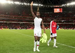Images Dated 11th November 2008: Johan Djourou (Arsenal) waves as he leaves the pitch
