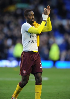 Everton V Arsenal 2010-11 Prints: Johan Djourou Celebrates Arsenal's Win at Everton, Barclays Premier League, 2010