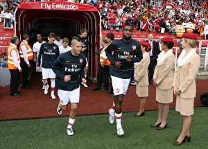 Arsenal V Juventus Prints: Johan Djourou and Henri Lansbury (Arsenal)
