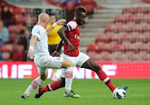 Southampton V Arsenal 2012-13 - Pre Season Prints: Johan Djourou vs. Richard Chaplow: Clash in the Markus Liebherr Memorial Cup Pre-Season Match