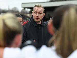Images Dated 14th January 2024: Jonas Eidevall, Arsenal Women's Coach, Reacts After FA Cup Match Against Watford Women