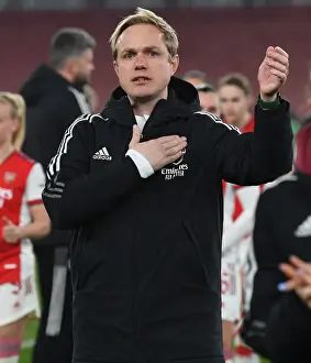 Arsenal Women V VfL Wolfsburg 2021-22 Prints: Jonas Eidevall Guides Arsenal Women in UEFA Champions League Clash vs. VfL Wolfsburg