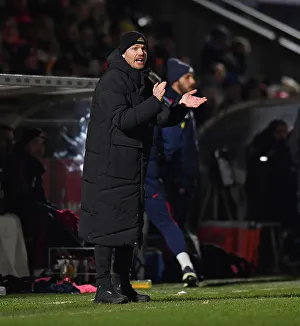 Arsenal Women V Manchester City Women - Conti Cup 2022-23 Prints: Jonas Eidevall Leads Arsenal Women to FA Women's League Cup Semi-Final Victory Over Manchester City