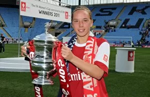 Images Dated 21st May 2011: Jordan Nobbs (Arsenal) with the FA Cup Trophy. Arsenal Ladies 2: 0 Bristol Academy