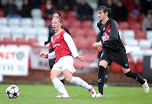 Images Dated 11th November 2010: Jordan Nobbs (Arsenal) Rocio Ruiz (Rayo). Arsenal Ladies 4: 1 Rayo Vallecano