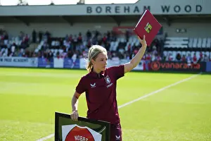 Arsenal Women V Aston Villa Women 2022-23 Prints: Jordan Nobbs Bids Farewell: Emotional Reunion as Ex-Arsenal Star is Honored at Meadow Park