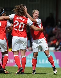 Arsenal Ladies v Notts County WSL 10th July 2016 Gallery: Jordan Nobbs celebrates scoring Arsenals 2nd goal with Dominique Janssen