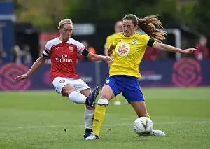 Arsenal Women V Birmingham City Ladies 2018-19 Prints: Jordan Nobbs vs Chloe Arthur: Intense Battle in Arsenal Women vs Birmingham City Ladies Football Match
