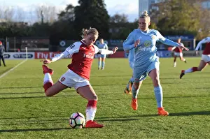 Arsenal Women V Sunderland 2017-18 Prints: Jordan Nobbs vs Kylla Sjoman: Intense Moment at Arsenal Ladies vs Sunderland AFC Ladies WSL Match