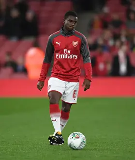 Arsenal V Norwich - Carabo Cup 4th Round 2017-18 Prints: Jordi Osei-Tutu Warming Up: Arsenal vs Norwich City, Carabao Cup Fourth Round, 2017-18