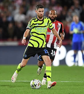 Images Dated 28th September 2023: Jorginho in Action: Arsenal's Midfield Maestro Shines in Carabao Cup Clash Against Brentford