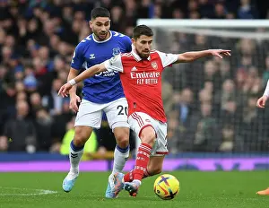 Everton V Arsenal 2022-23 Prints: Jorginho Breaks Past Neal Maupay: Arsenal's Thrilling Victory Over Everton in the Premier League