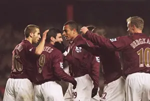 Jose Reyes is congratulated on his past for Dennis Bergkamps goal