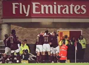 Jose Reyes and Philippe Senderos Celebrate Arsenal's First Goal: 3-0 Victory over Reading (Carling League Cup, 2005)
