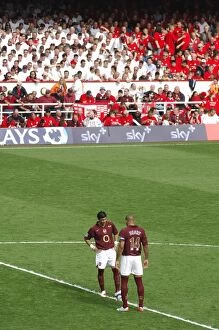 Arsenal v Wigan 2005-06 Collection: Jose Reyes and Thierry Henry (Arsenal) kick off the 2nd half