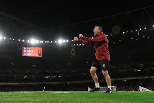 Arsenal V Wolverhampton Wanderers 2018-19 Prints: Juan Carlos Carcedo Celebrates Arsenal's Goal Against Wolverhampton Wanderers