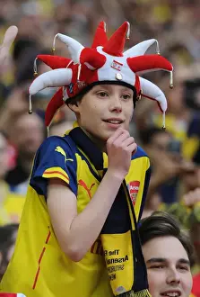 Arsenal V Aston Villa - FA Cup Final 2015 Prints: Jubilant Arsenal Fan Celebrates FA Cup Victory: Arsenal 4-0 Aston Villa