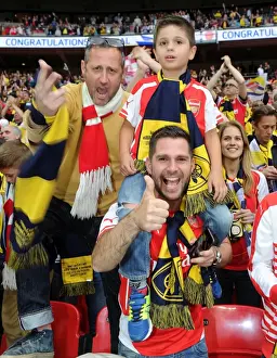 Arsenal V Aston Villa - FA Cup Final 2015 Prints: Jubilant Arsenal Fans Celebrate FA Cup Victory: Arsenal 4-0 Aston Villa (2015)