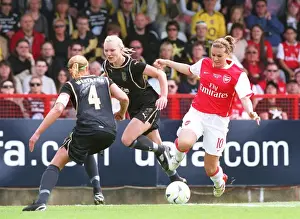 Julie Fleeting (Arsenal) Johanna Frisk and Karoline Westberg (Umea)