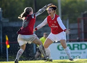 Images Dated 11th November 2010: Julie Fleeting celebrates scoring Arsenals 2nd goal with Kim Little