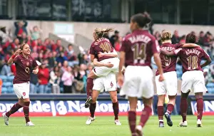 Julie Fleeting celebrates scoring Arsenals 2nd goal
