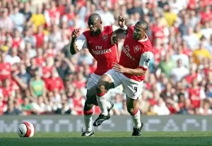 Images Dated 14th April 2007: Julio Baptista and Abou Diaby (Arsenal)
