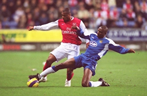 Wigan Athletic v Arsenal 2006-07 Gallery: Julio Baptista (Arsenal) Emmerson Boyce (Wigan)