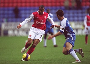 Wigan Athletic v Arsenal 2006-07 Gallery: Julio Baptista (Arsenal) Leighton Baines (Wigan)