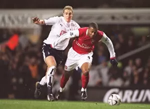 Tottenham Hotspur v Arsenal (Carling Cup) 2006-07 Collection: Julio Baptista (Arsenal) Michael Dawson (Tottenham)