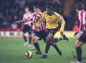 Sheffield United V Arsenal 2006-07 Prints: Julio Baptista (Arsenal) Nick Montgomery (Sheff Utd)