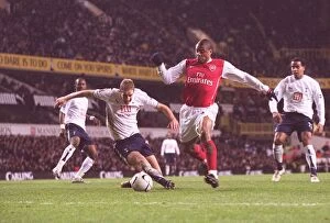 Tottenham Hotspur v Arsenal (Carling Cup) 2006-07 Collection: Julio Baptista scores Arsenals 1st goal under pressure from Michael Dawson