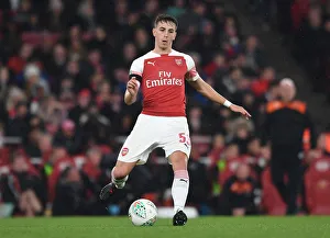 Arsenal V Blackpool Carabao Cup 2018-19 Prints: Julio Pleguezuelo in Action: Arsenal vs. Blackpool, Carabao Cup 2018-19