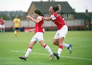 Images Dated 13th November 2006: Karen Carney celebrates scoring arsenals 2nd goal with Lianne Sanderson