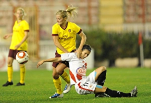 Images Dated 4th November 2010: Katie Chapman (Arsenal) Jennifer Fuentes (Rayo). Rayo Vallecano 2: 0 Arsenal Ladies