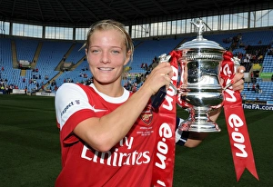 Arsenal Ladies V Bristol Academy FA Cup Final 2011 Prints: Katie Chapman with the FA Cup: Arsenal Ladies Celebrate Victory over Bristol Academy
