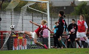 Images Dated 11th November 2010: Katie Chapman scores Arsenals 4th goal. Arsenal Ladies 4: 1 Rayo Vallecano
