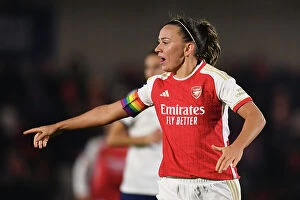 Arsenal Women v Tottenham Hotspur Women - Conti Cup 2023-24 Collection: Katie McCabe Leads Arsenal Women's Team Instructions Against Tottenham Hotspur in FA WSL Cup Clash