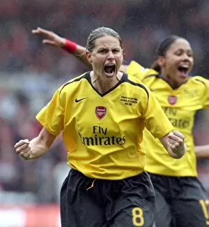 Arsenal Ladies v Charlton - FA Cup Final 2006-07 Collection: Kelly Smith (Arsenal) celebrates their 2nd goal
