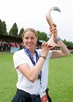 Arsenal Ladies v Umea IK 2006-07 Collection: Kelly Smith (Arsenal) with the European Trophy