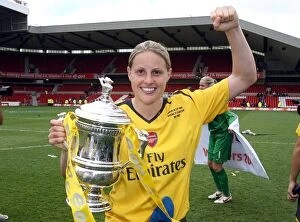 Arsenal Ladies v Charlton - FA Cup Final 2006-07 Collection: Kelly Smith (Arsenal) with the FA Cup Trophy
