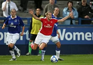 Arsenal Ladies v Everton Community Shield 2008-09 Collection: Kelly Smith (Arsenal) Jo Potter (Everton)