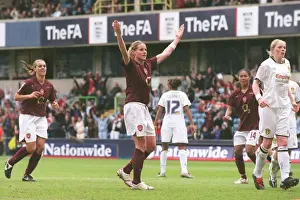 Kelly Smith celebarets scoring Arsenals 4th goal from the penalty spot