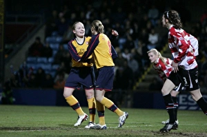 Kelly Smith celebrates scoring Arsenal and her 1st Kelly Smith celebrates scoring Arsenal and her 1st