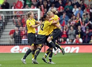 Images Dated 8th May 2007: Kelly Smith celebrates scoring Arsenals 1st goal her 1st with Jayne Ludlow