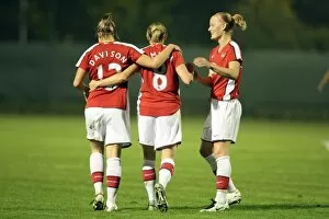 Arsenal Ladies v FC Zurich Frauen 2008-9 Collection: Kelly Smith celebrates scoring Arsenals 2nd goal with