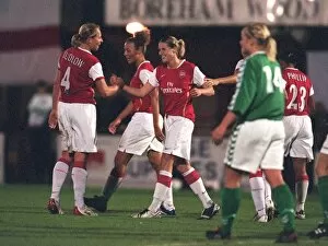 Arsenal Ladies v Bredablik 2006-07 Gallery: Kelly Smith celebrates scoring Arsenals 2nd goal with Jayne Ludlow