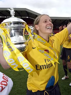 Arsenal Ladies V Charlton - FA Cup Final 2006-07 Prints: Kelly Smith with the FA Cup: Arsenal's Victory over Charlton Athletic