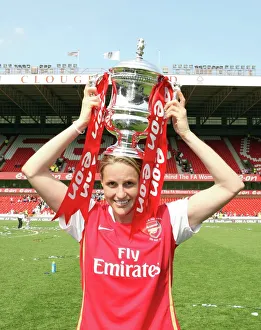 Kelly Smith with the FA Cup: Arsenal's Victory in the FA Women's Cup Final (4:1 vs Leeds United, 2008)